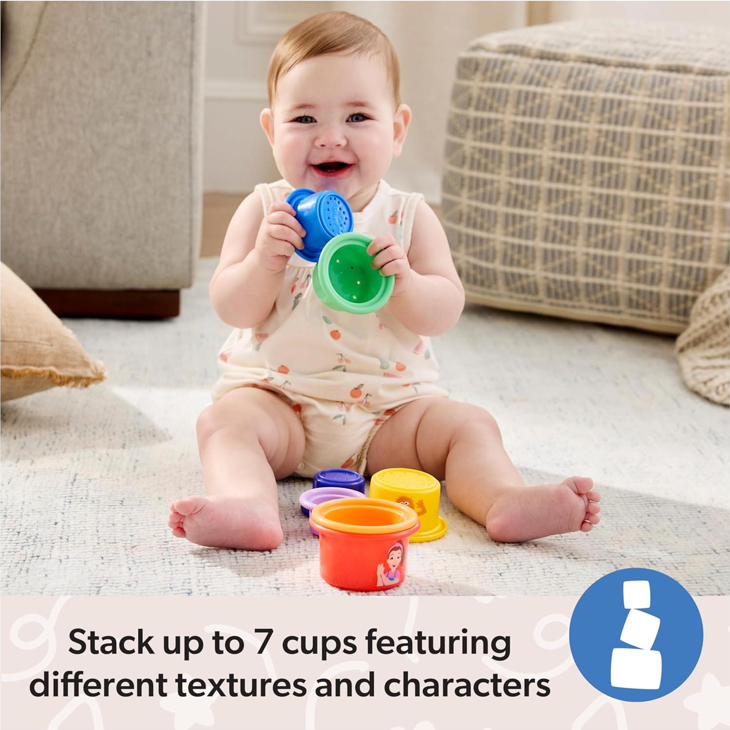 Tazas Apilables Arcoíris Ms. Rachel 7-Pack para Niños 6+ Meses