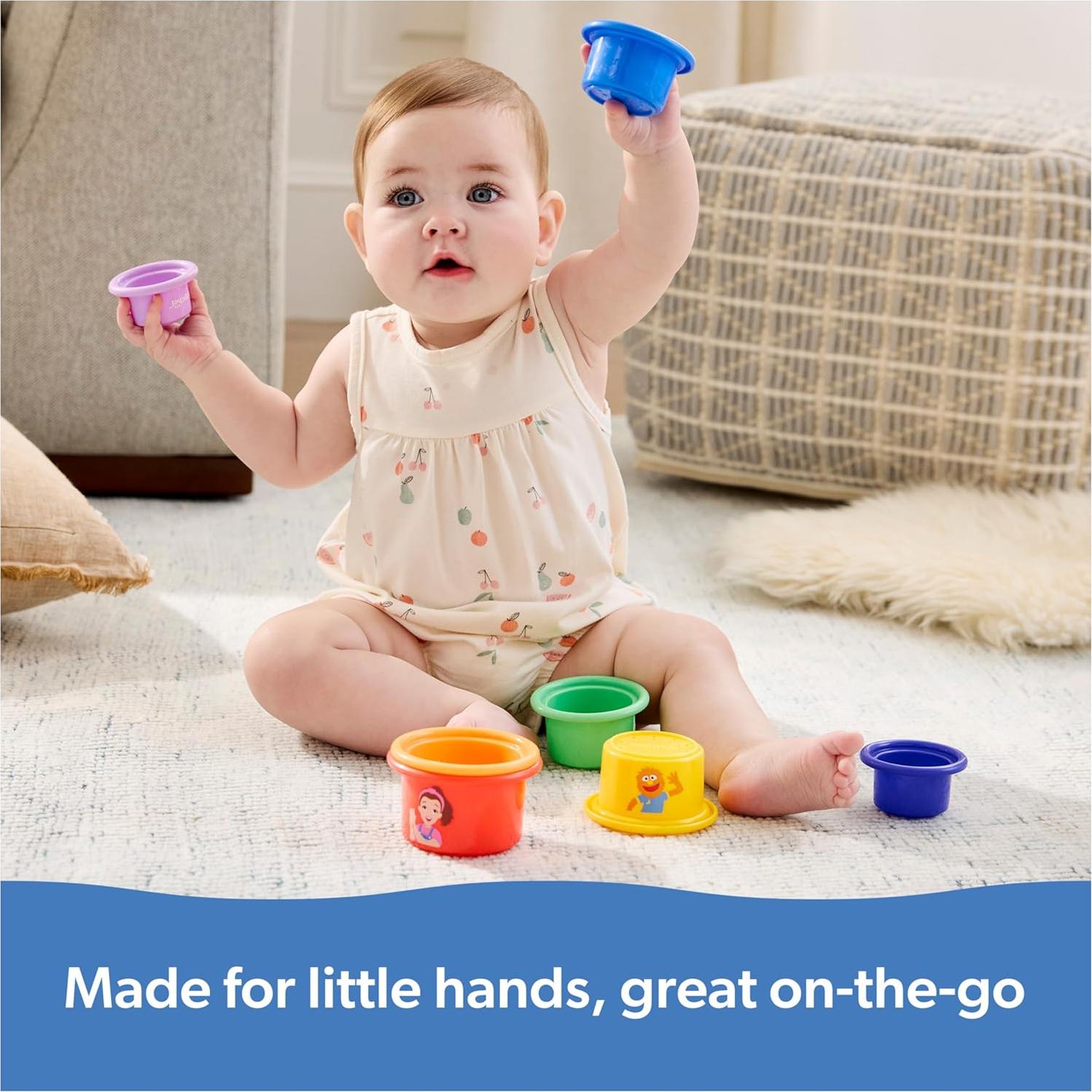 Tazas Apilables Arcoíris Ms. Rachel 7-Pack para Niños 6+ Meses