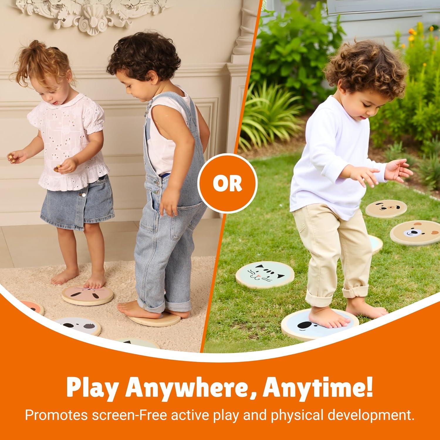 PEBUMI Set de 6 Piedras de Equilibrio Antideslizantes 19 cm