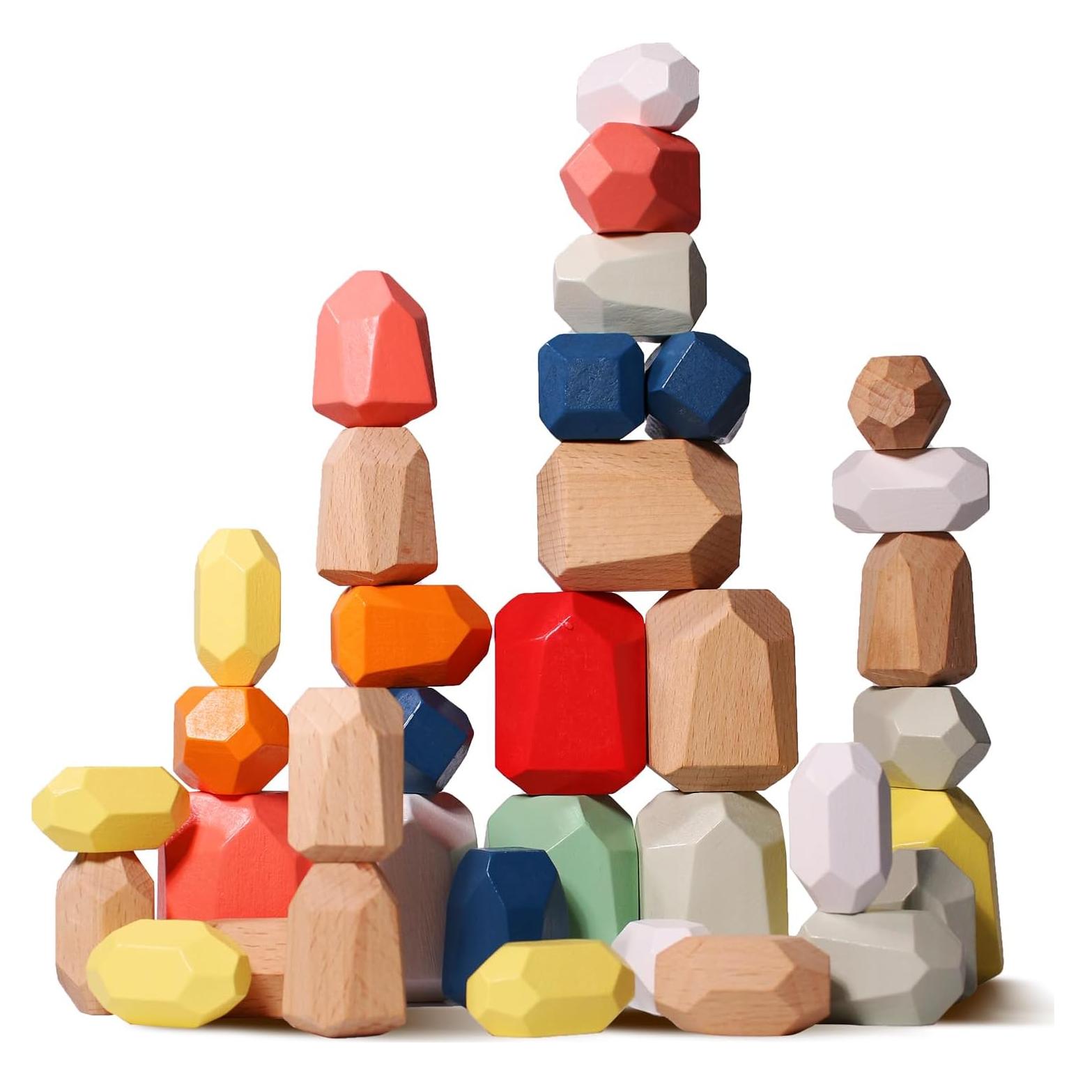 36 PCS Bloques de Construcción de Madera MTTIERY para Niños 3-5 Años