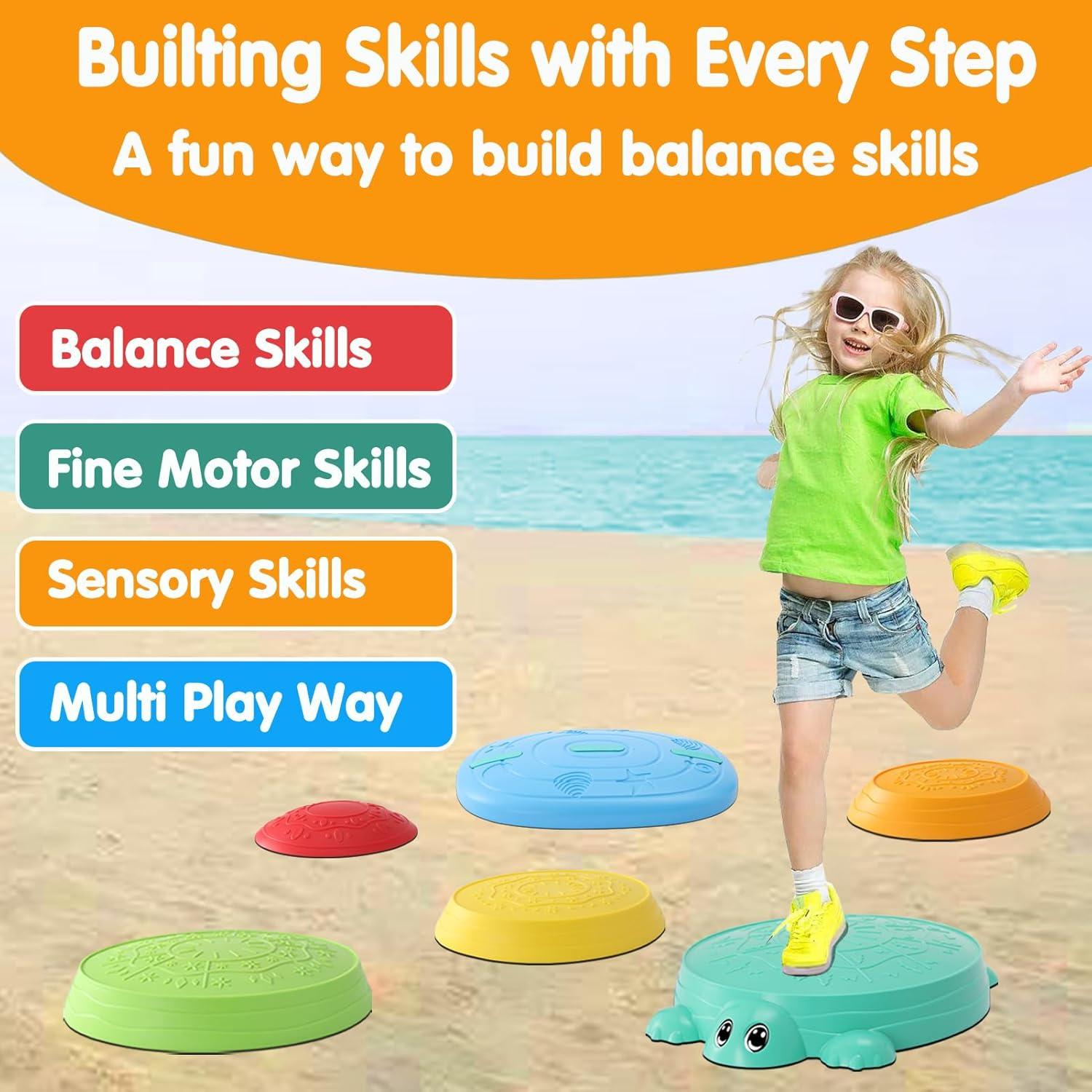 HAPATOYS Tabla de Equilibrio y Piedras de Paso 2-en-1