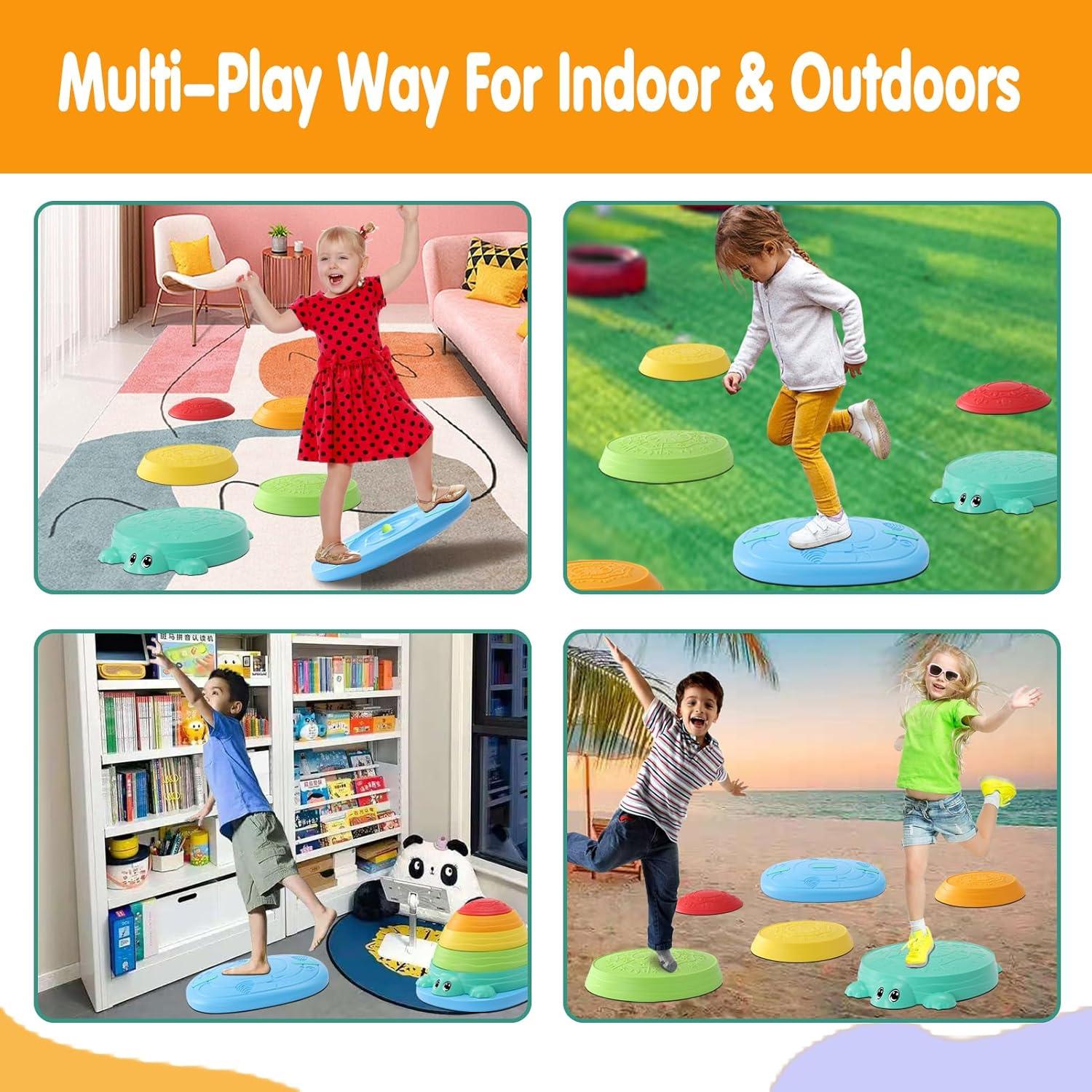 HAPATOYS Tabla de Equilibrio y Piedras de Paso 2-en-1