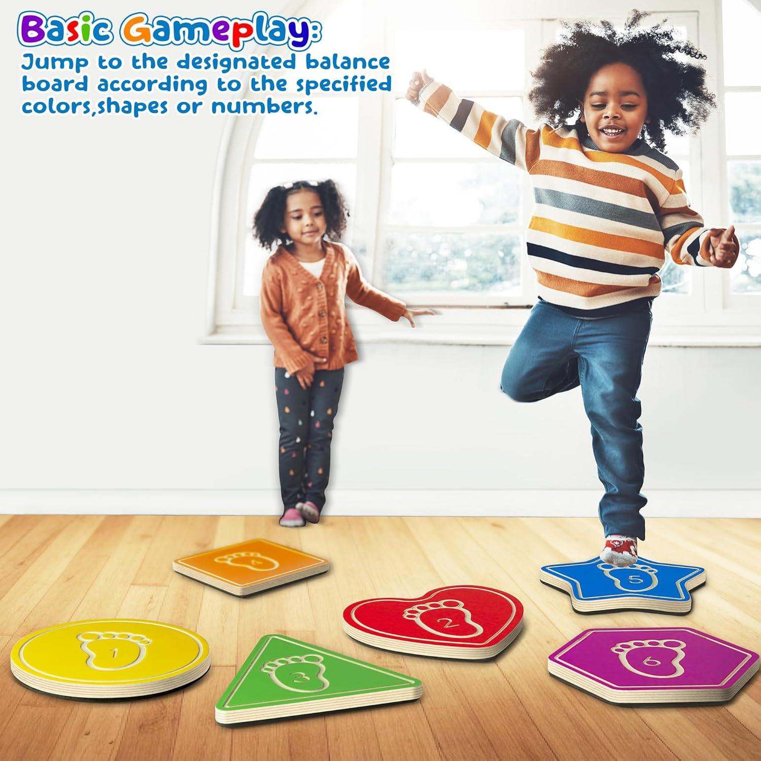 Piedras de Equilibrio de Madera Billeeit para Niños 17.78 cm