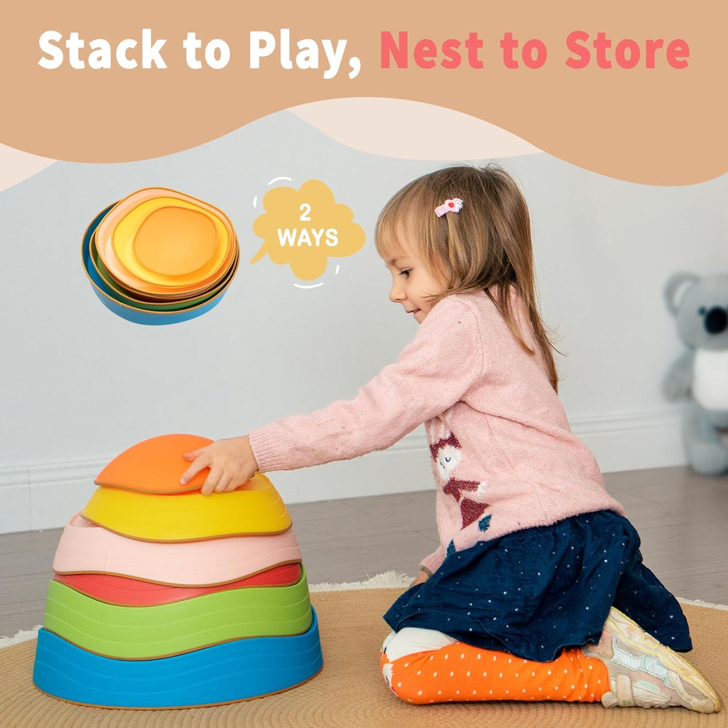 Piedras de Equilibrio Oranmew - Set de 6 Piezas para Niños