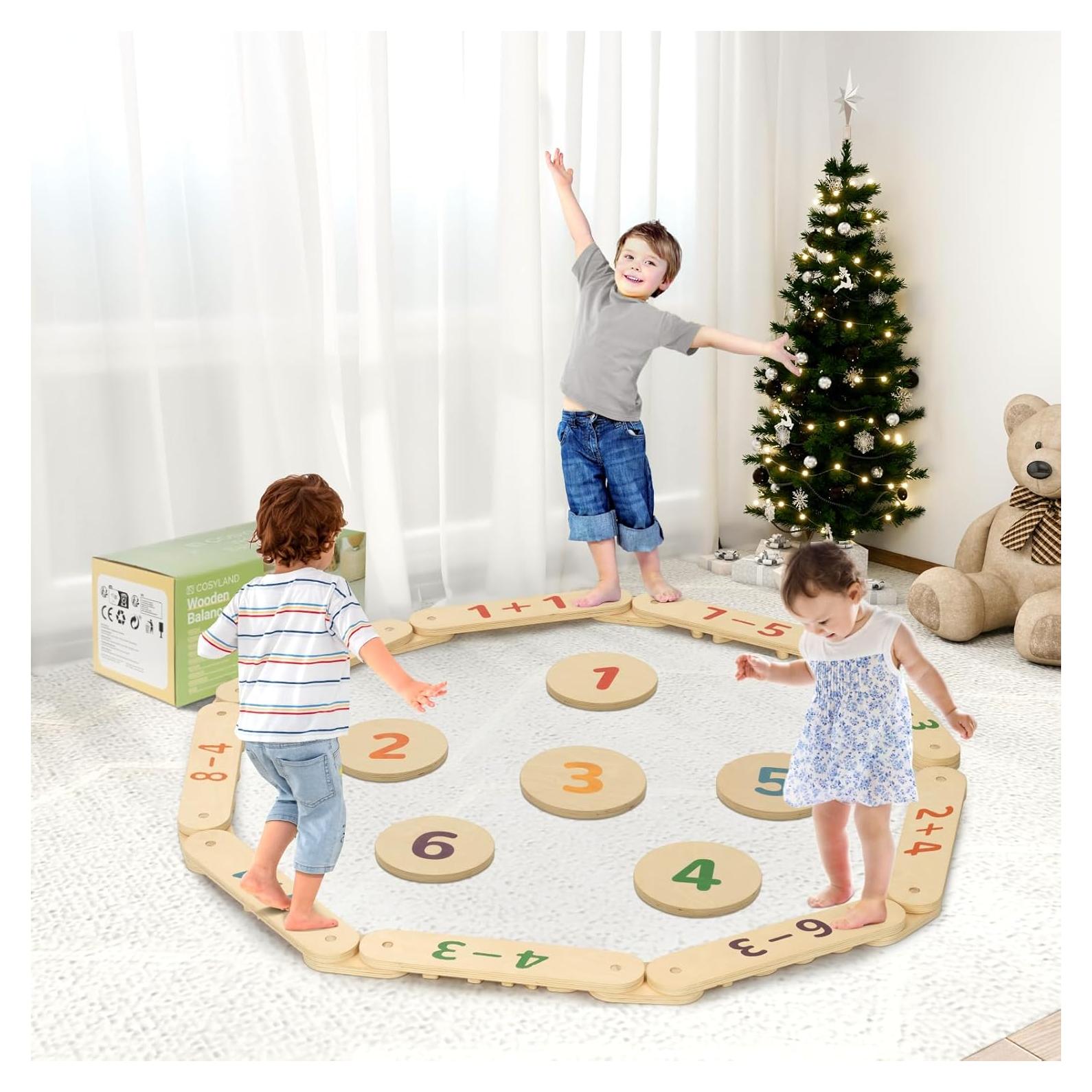 Viga de Equilibrio de Madera COSYLAND 15 PCS para Niños
