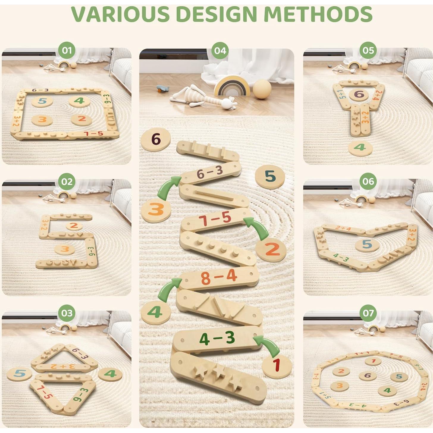 Viga de Equilibrio de Madera COSYLAND 15 PCS para Niños