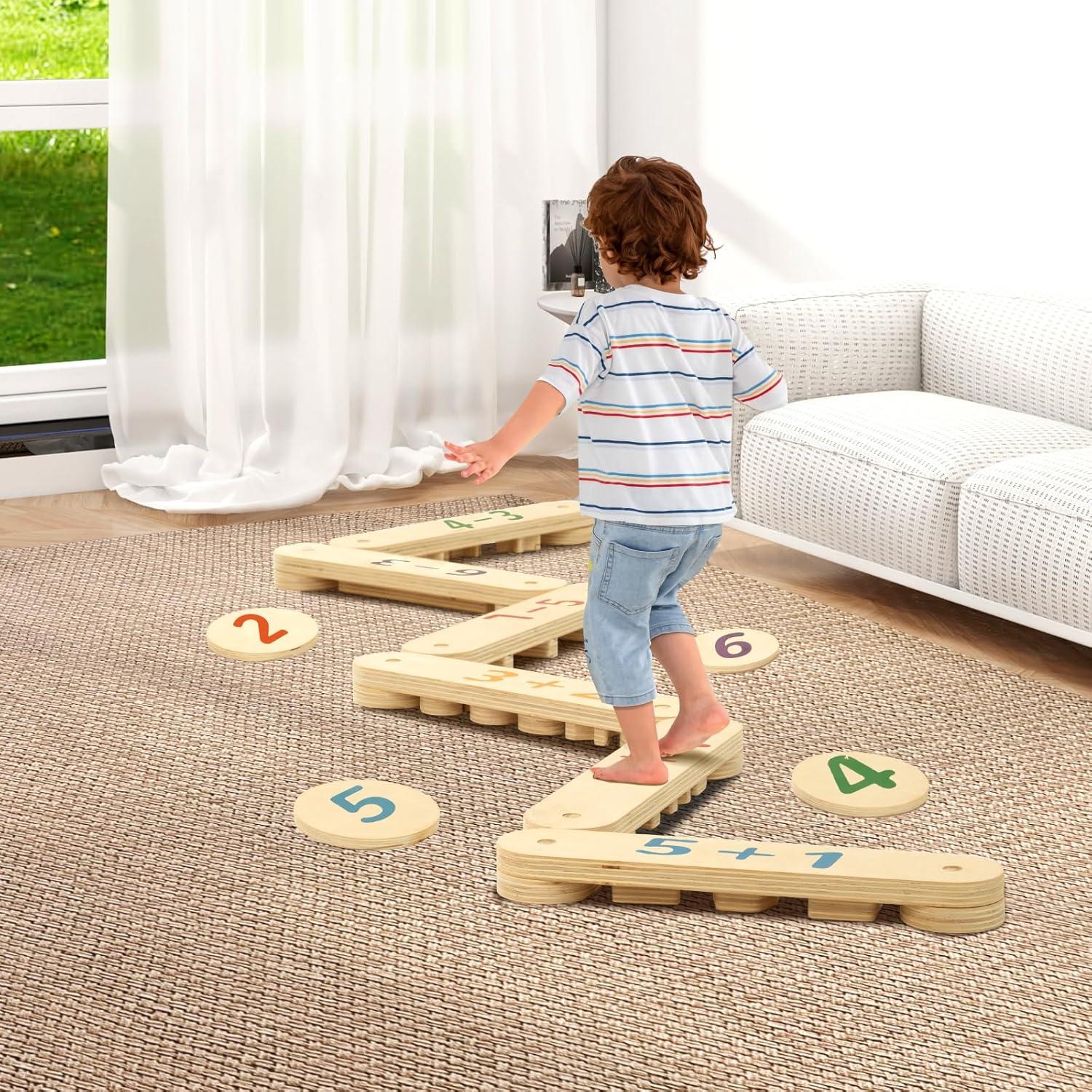 Viga de Equilibrio de Madera COSYLAND 15 PCS para Niños