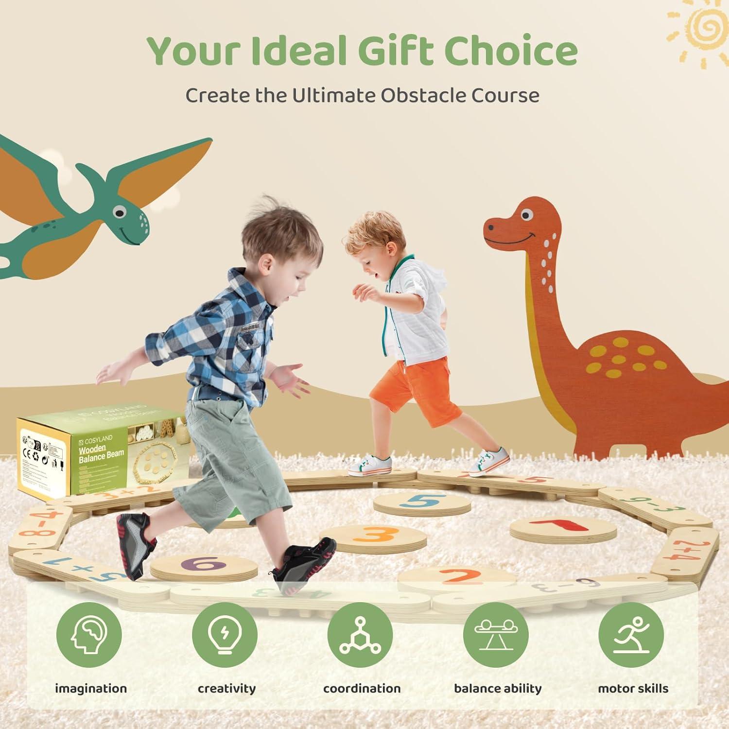 Viga de Equilibrio de Madera COSYLAND 15 PCS para Niños