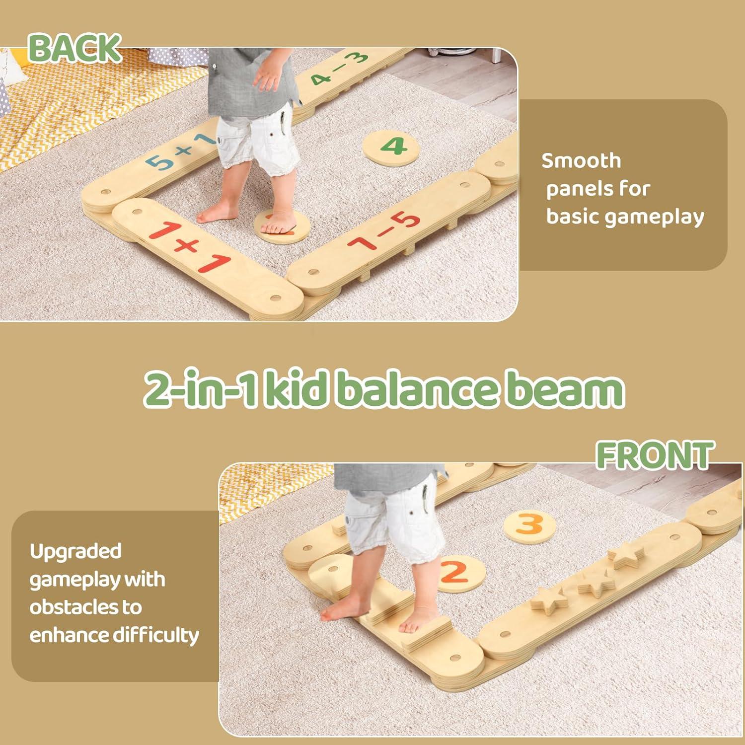 Viga de Equilibrio de Madera COSYLAND 15 PCS para Niños