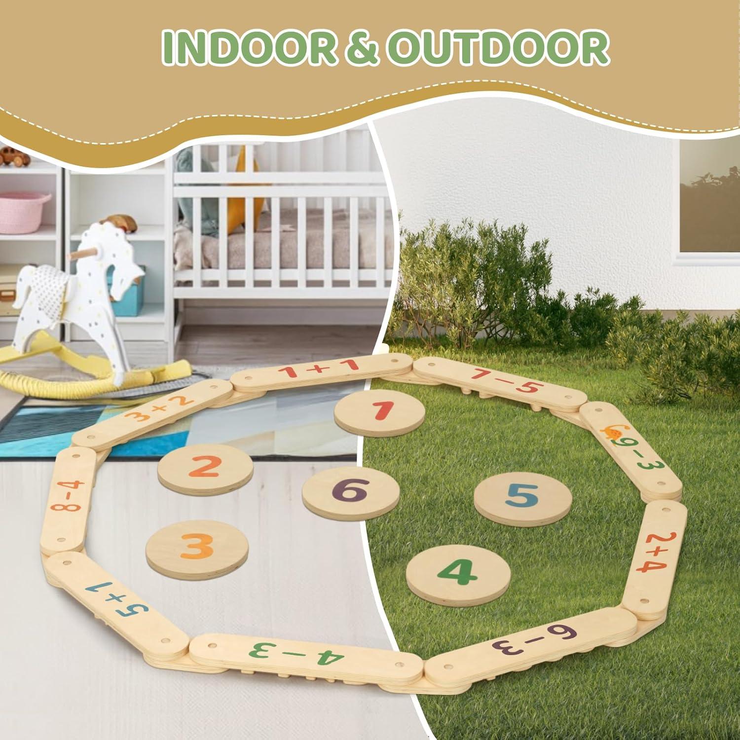 Viga de Equilibrio de Madera COSYLAND 15 PCS para Niños