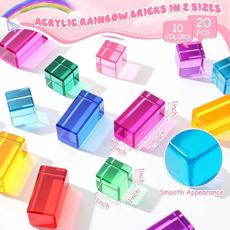 Bloques de Gemas Acrílicas Meooeck 20 Pcs para Niños