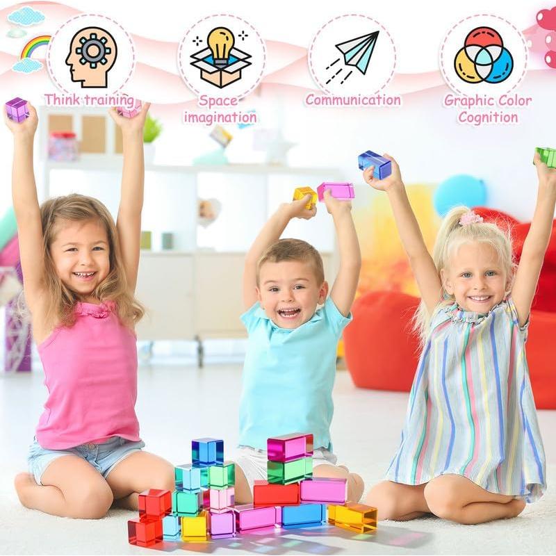 Bloques de Gemas Acrílicas Meooeck 20 Pcs para Niños