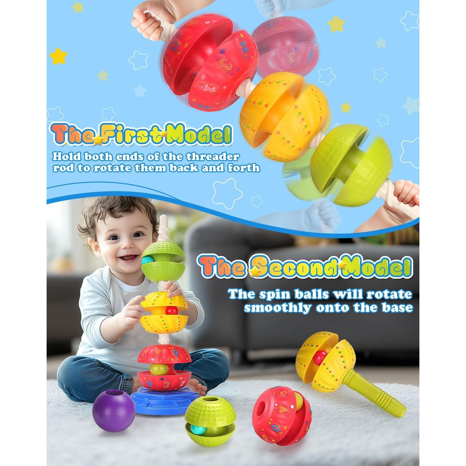 Juguete Apilable Giratorio RSEPD para Bebés 1-3 Años