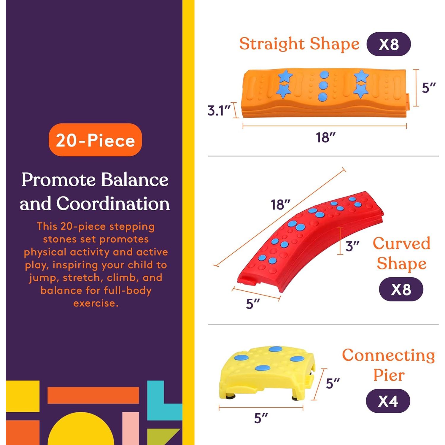 Juego de 20 Piedras de Equilibrio Suministros Especiales - Multicolor