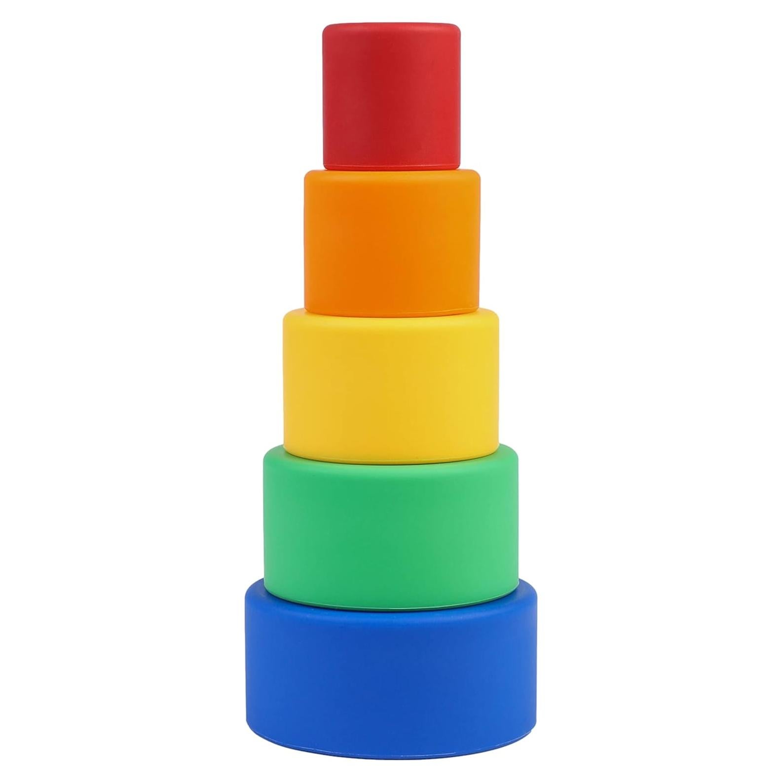 Tazas Apilables de Silicona Blue Ginkgo - 5 Piezas Colores