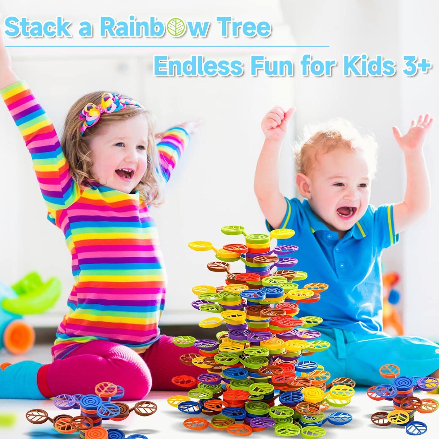 Bloques de Apilamiento Stack-a-Rainbow-Tree 70 Piezas Juguete Educativo