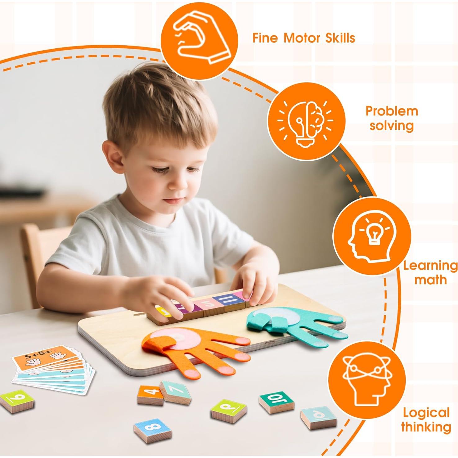 Juguete de Aprendizaje Montessori de Números de Madera - 13 Bloques