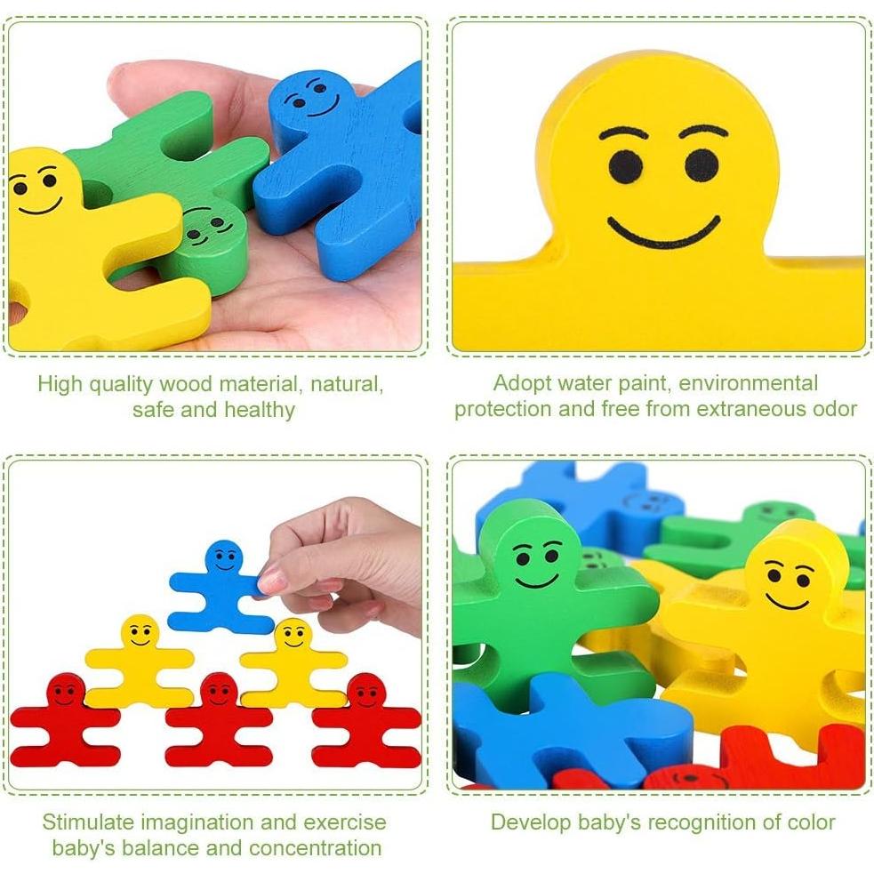 Bloques de Construcción de Madera Umbresen 16 Piezas 3D Educativos