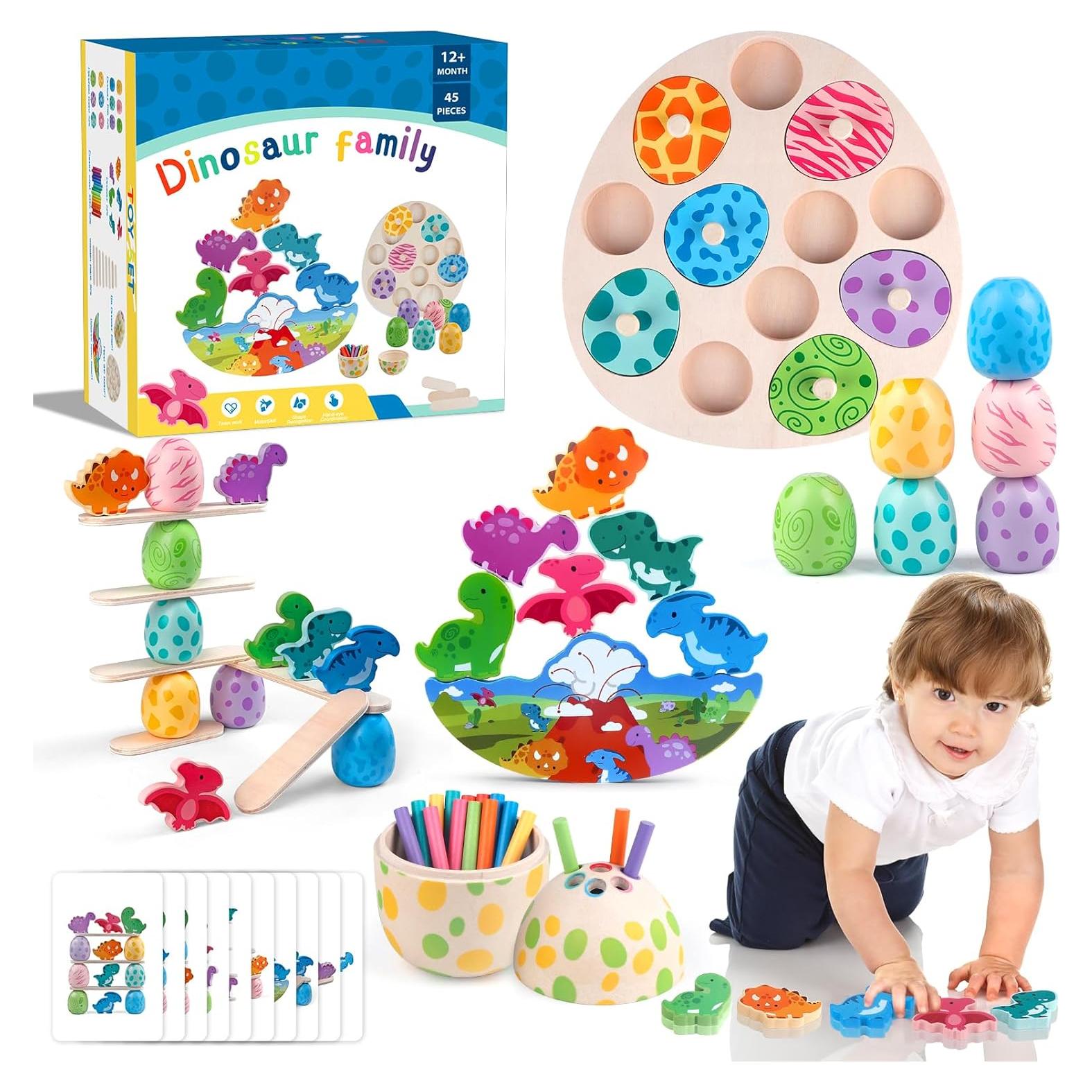 Juguete Montessori Aliex Dinosaurios 4 en 1 para Niños 12+ Meses