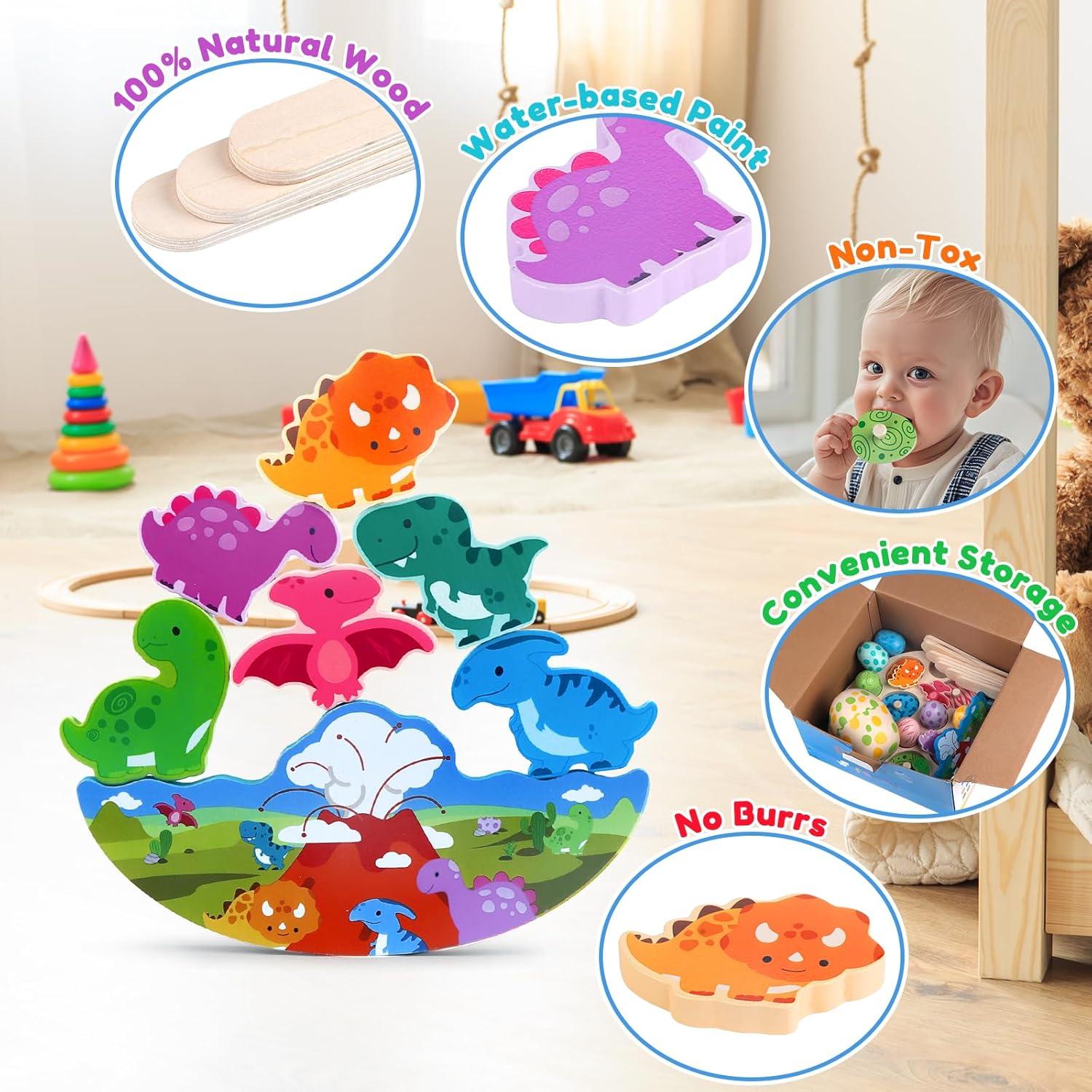 Juguete Montessori Aliex Dinosaurios 4 en 1 para Niños 12+ Meses