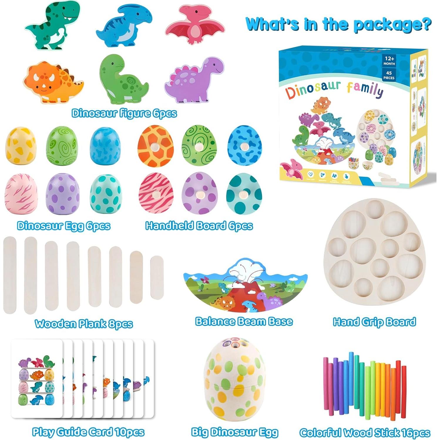 Juguete Montessori Aliex Dinosaurios 4 en 1 para Niños 12+ Meses