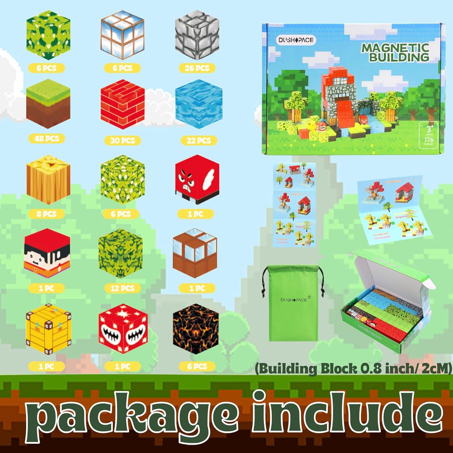 176 Piezas Bloques Magnéticos DUSH PACE para Niños 3+ Años