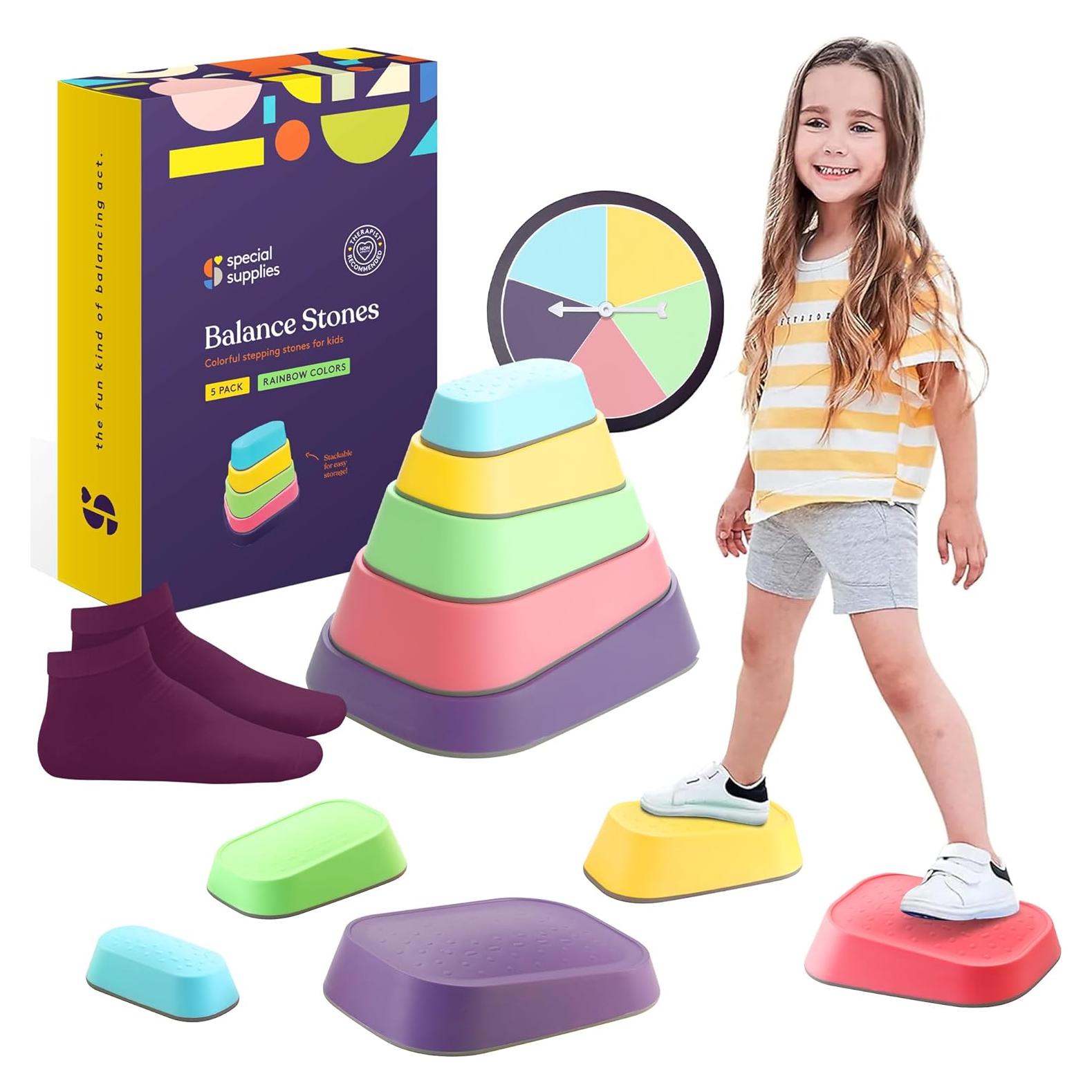 Juego de 5 Piedras de Equilibrio Suministros Especiales Arcoíris