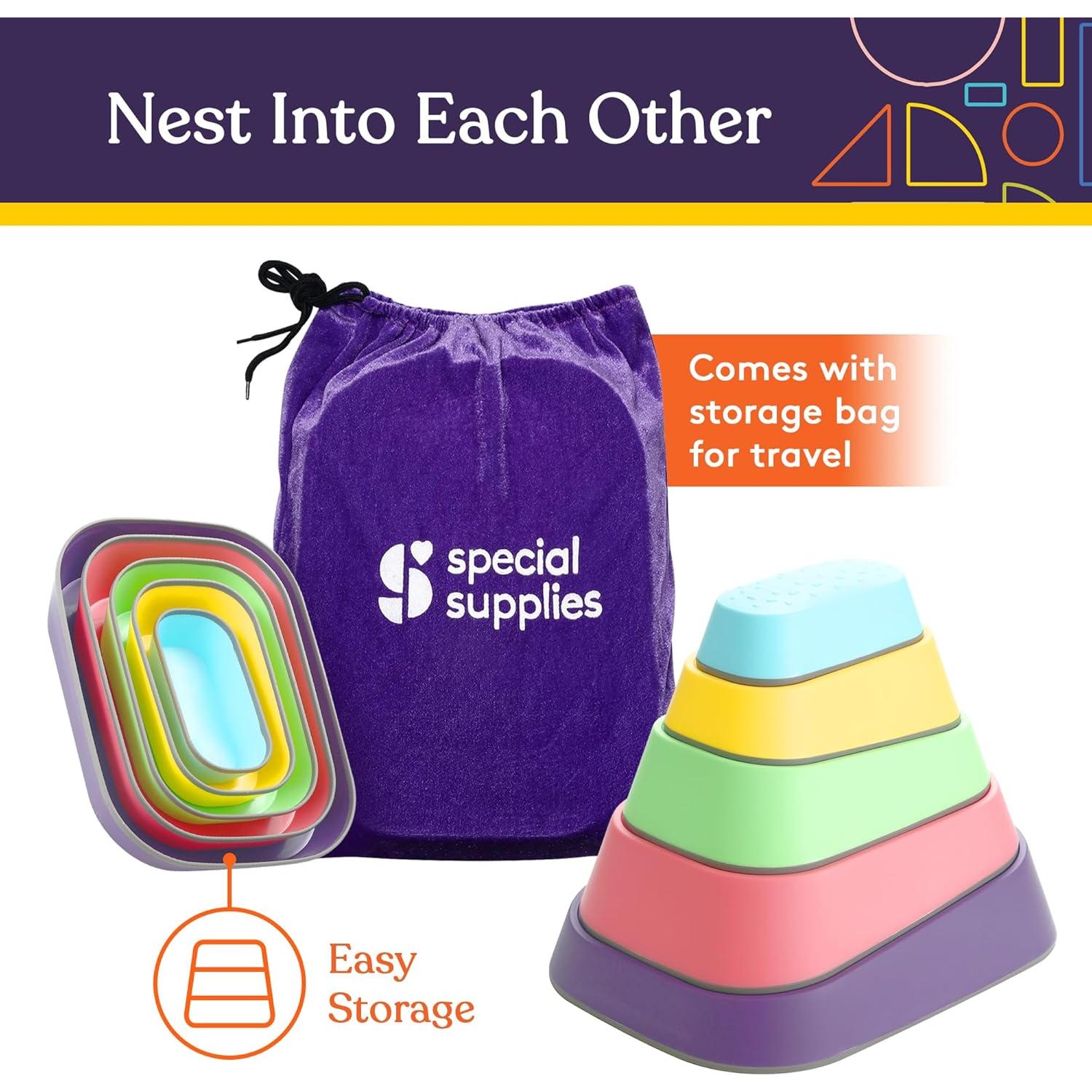 Juego de 5 Piedras de Equilibrio Suministros Especiales Arcoíris