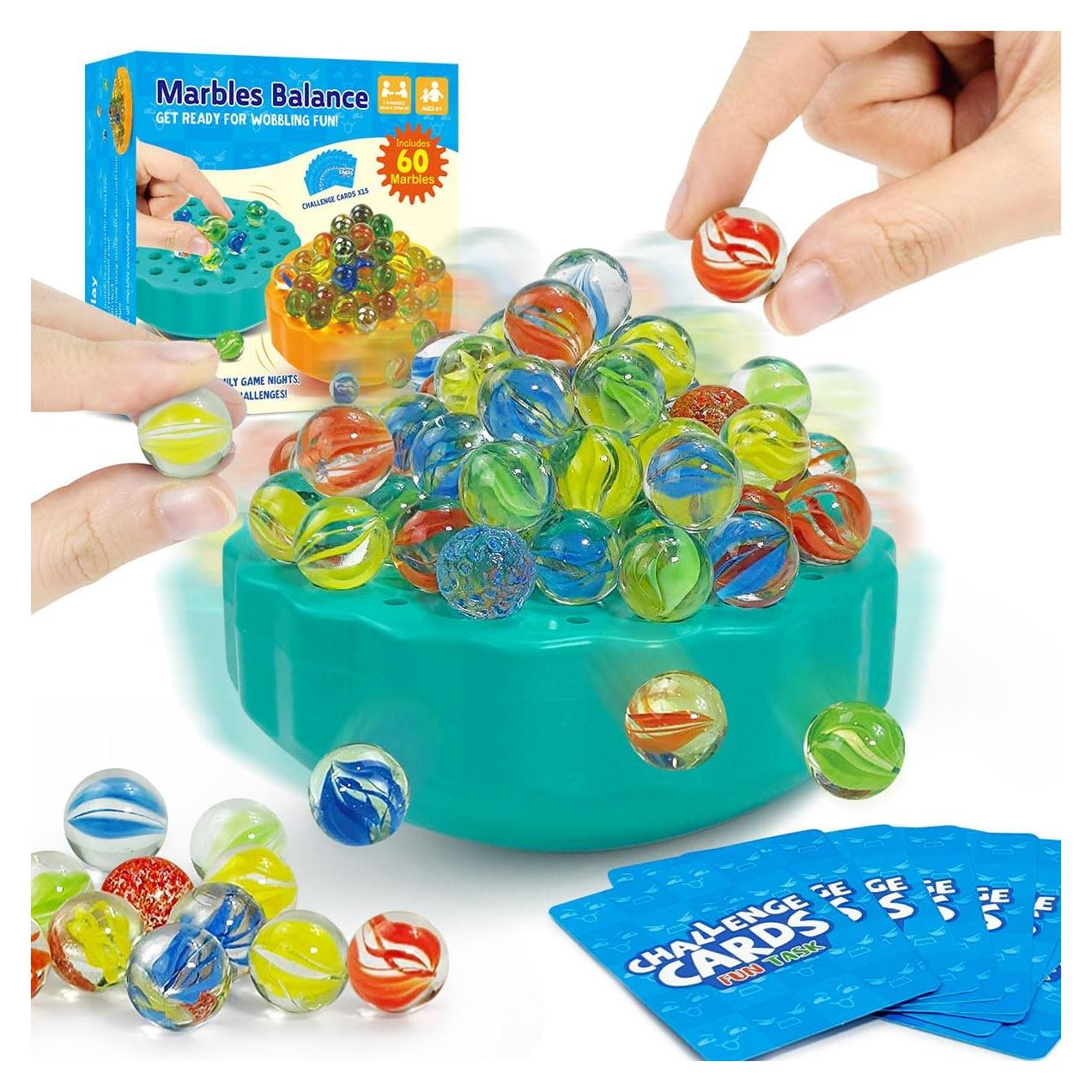 Juego de Equilibrio de Canicas Meemazi - 60 Canicas Coloridas