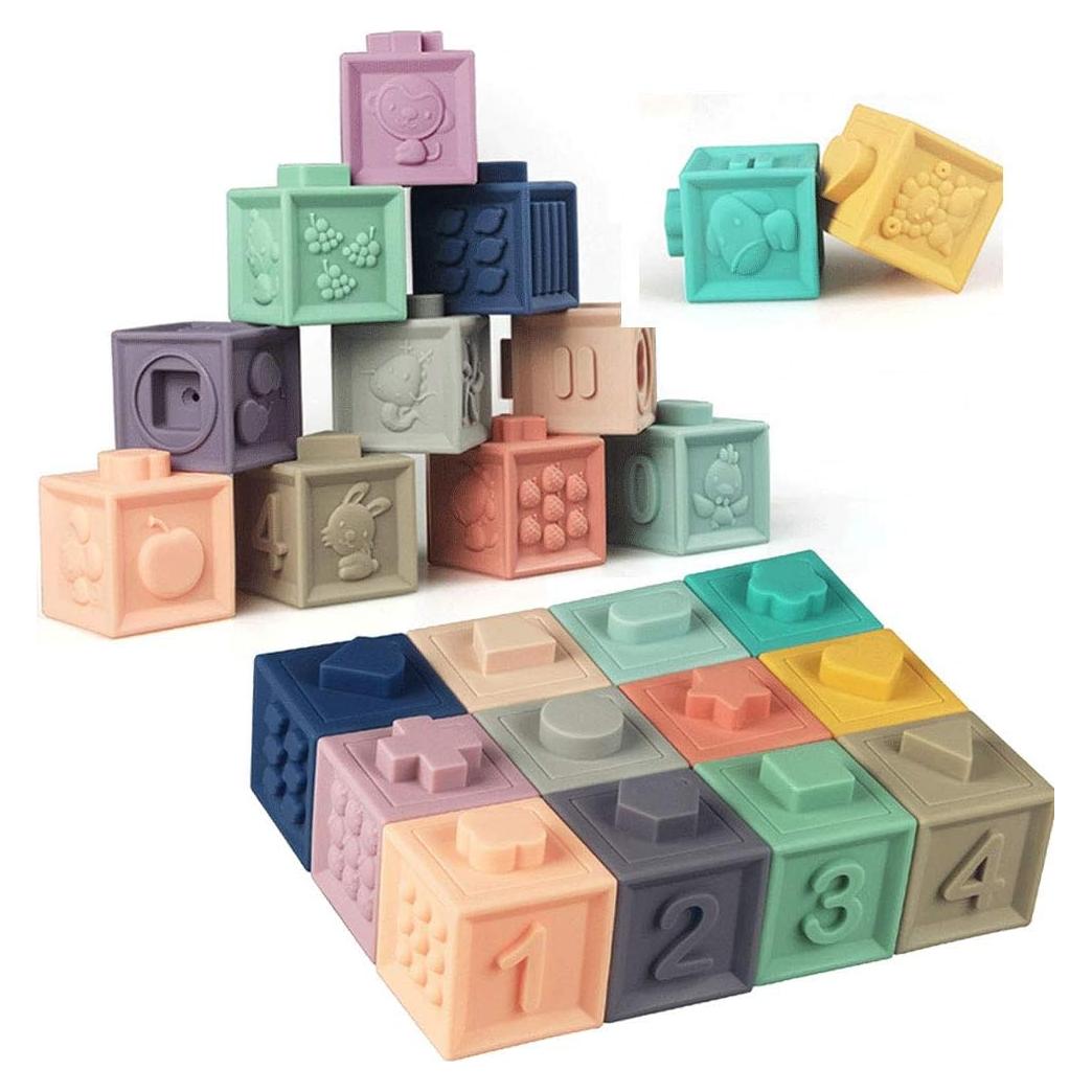 Bloques de Apilamiento Suaves Litand para Bebés - Juguetes Montessori 12 PCS