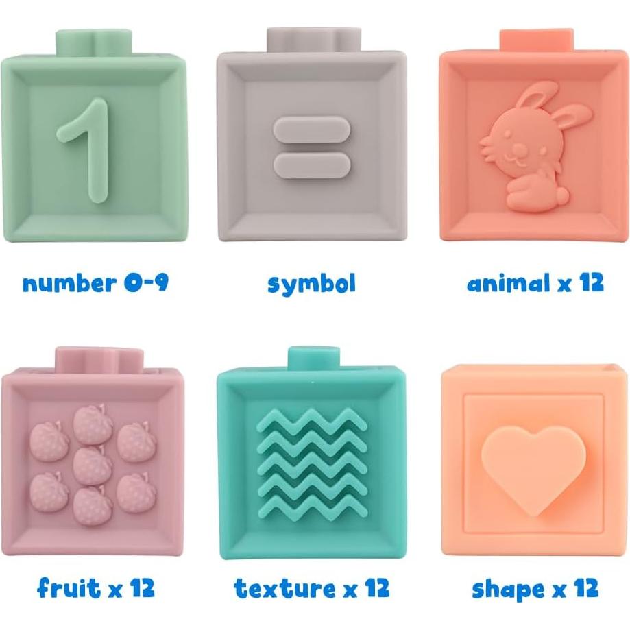 Bloques de Apilamiento Suaves Litand para Bebés - Juguetes Montessori 12 PCS