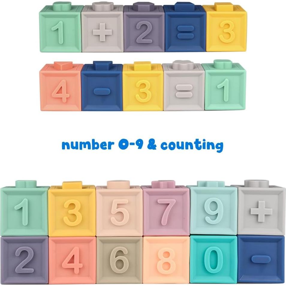 Bloques de Apilamiento Suaves Litand para Bebés - Juguetes Montessori 12 PCS