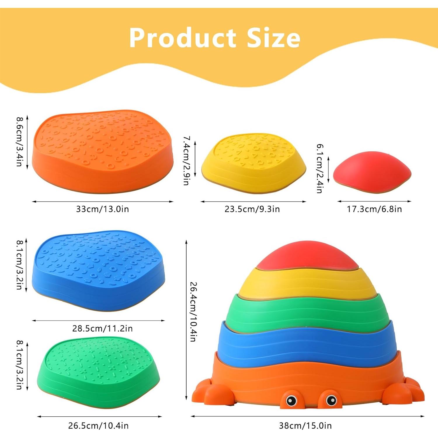 Piedras de Equilibrio UBRAVOO Antideslizantes para Niños 5 Pcs