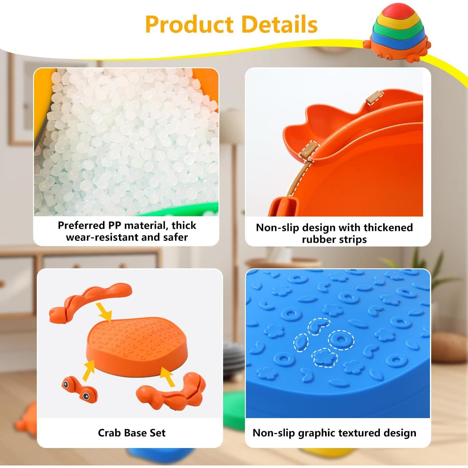 Piedras de Equilibrio UBRAVOO Antideslizantes para Niños 5 Pcs