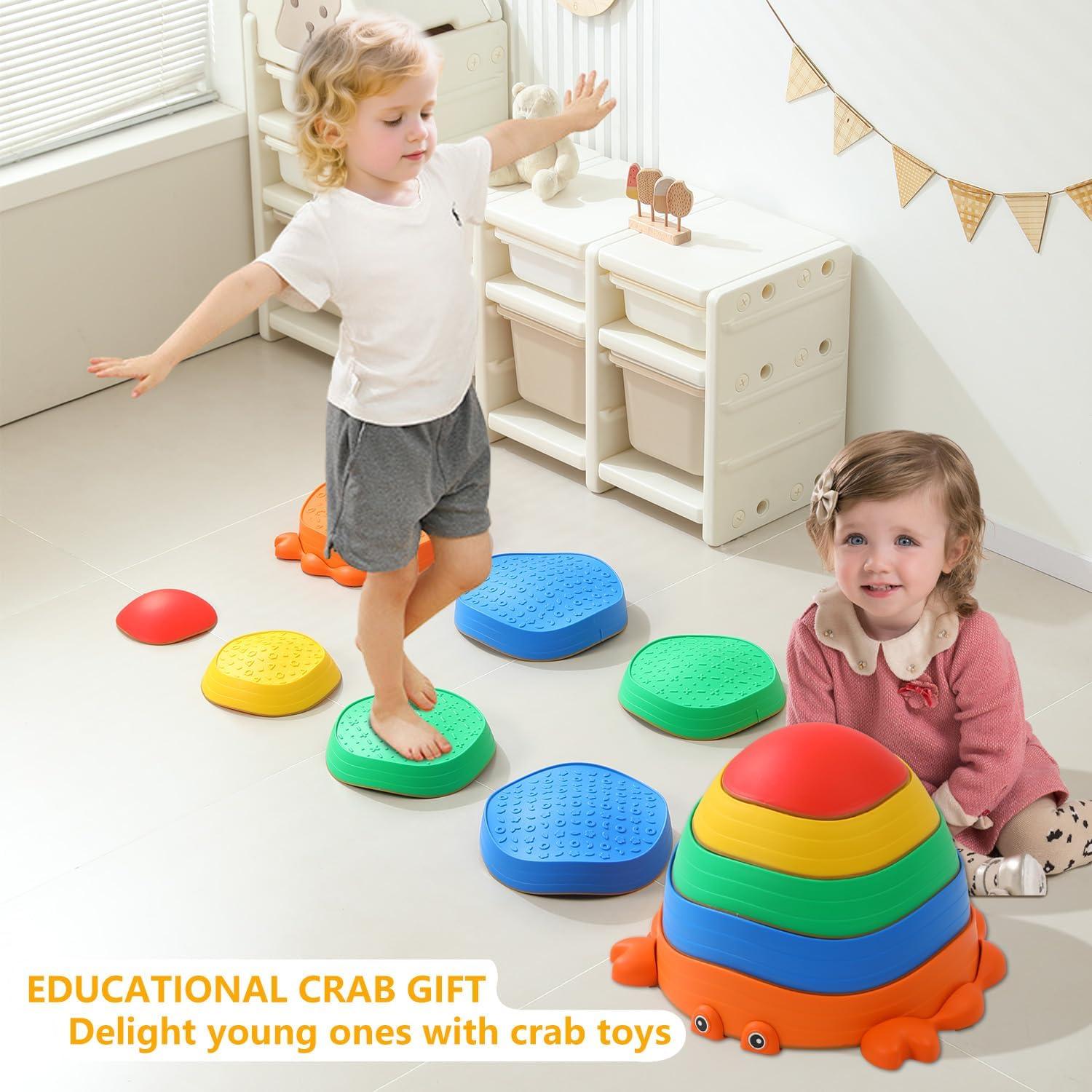 Piedras de Equilibrio UBRAVOO Antideslizantes para Niños 5 Pcs