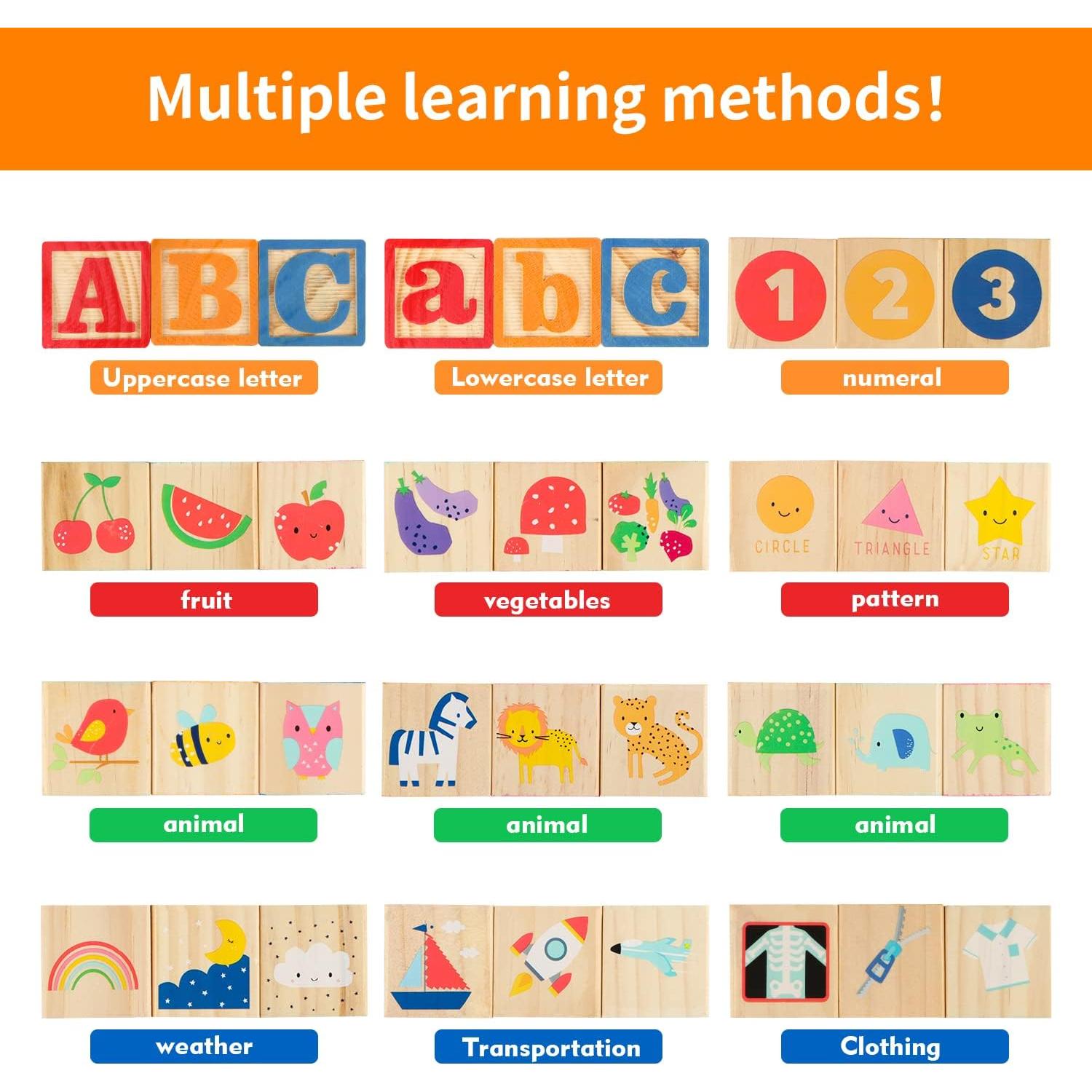 Bloques de Construcción de Madera Joqutoys 30 Piezas ABC