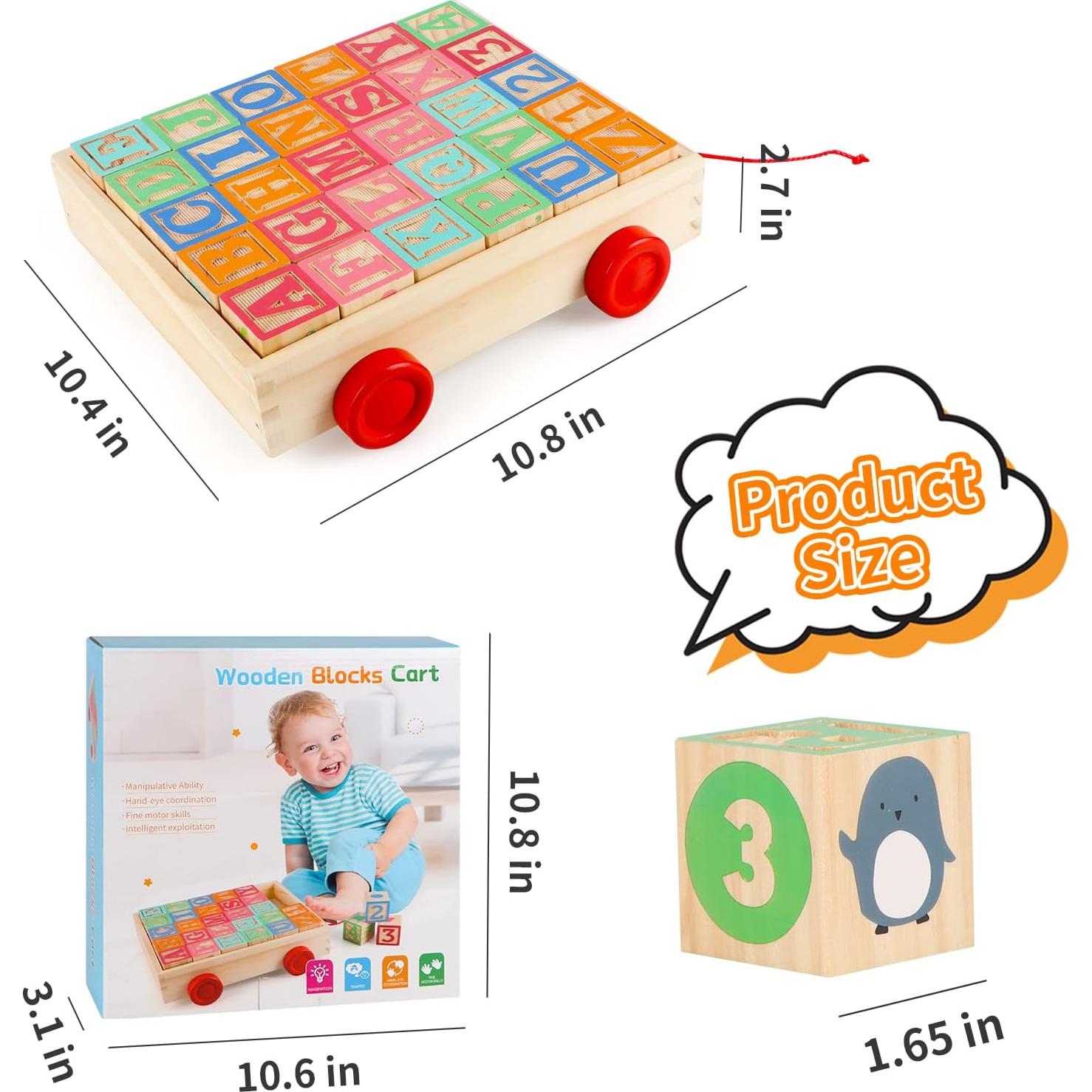 Bloques de Construcción de Madera Joqutoys 30 Piezas ABC