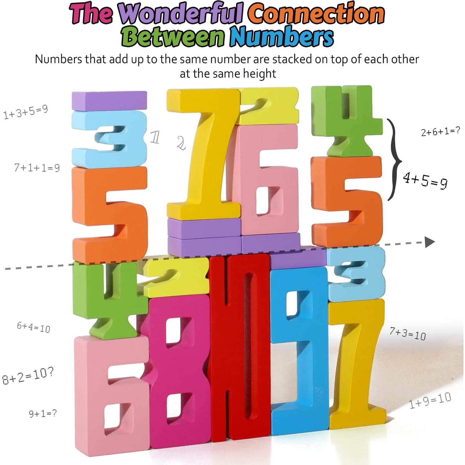 Bloques de Madera Apilables CHIYR 20 Pcs 3-7 Años