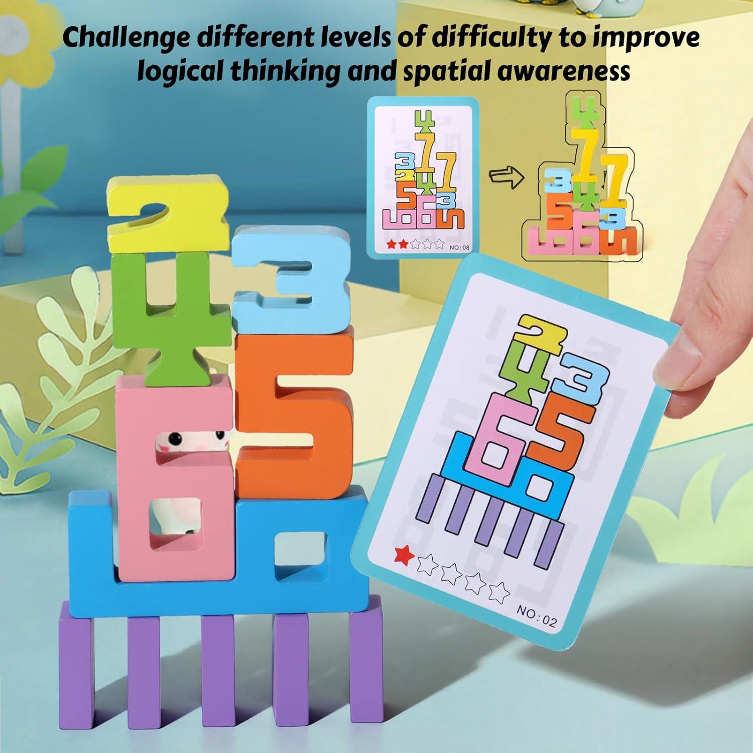 Bloques de Madera Apilables CHIYR 20 Pcs 3-7 Años