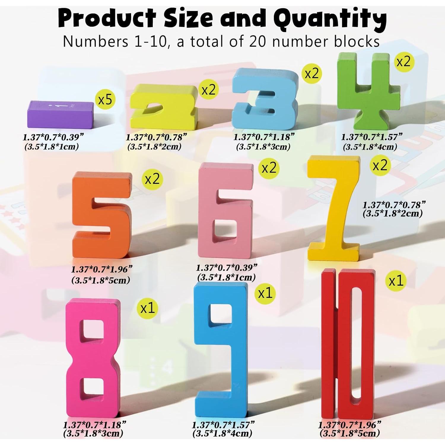 Bloques de Madera Apilables CHIYR 20 Pcs 3-7 Años