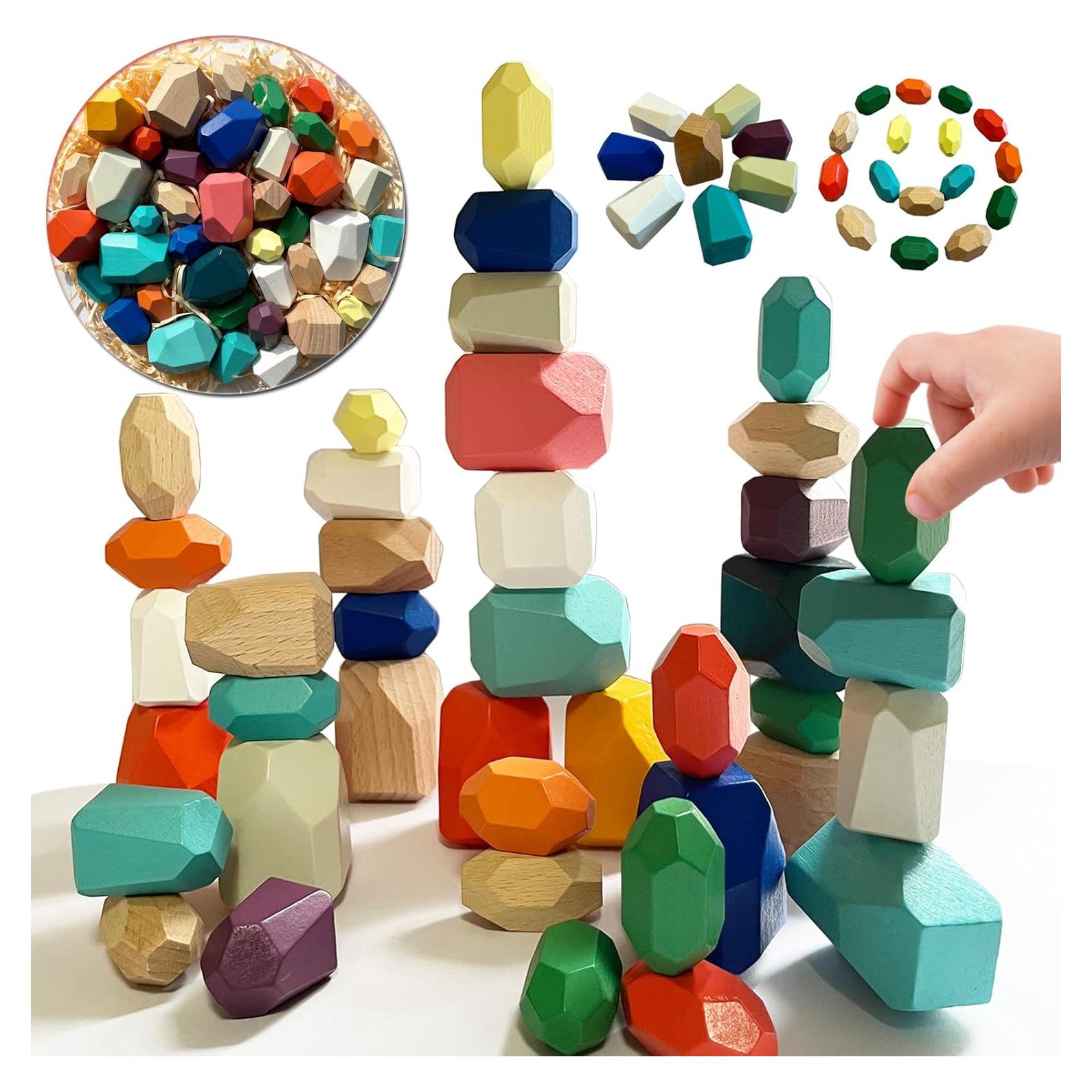 Bloques de Apilamiento Educativos Frontoytall 40 Piezas Madera