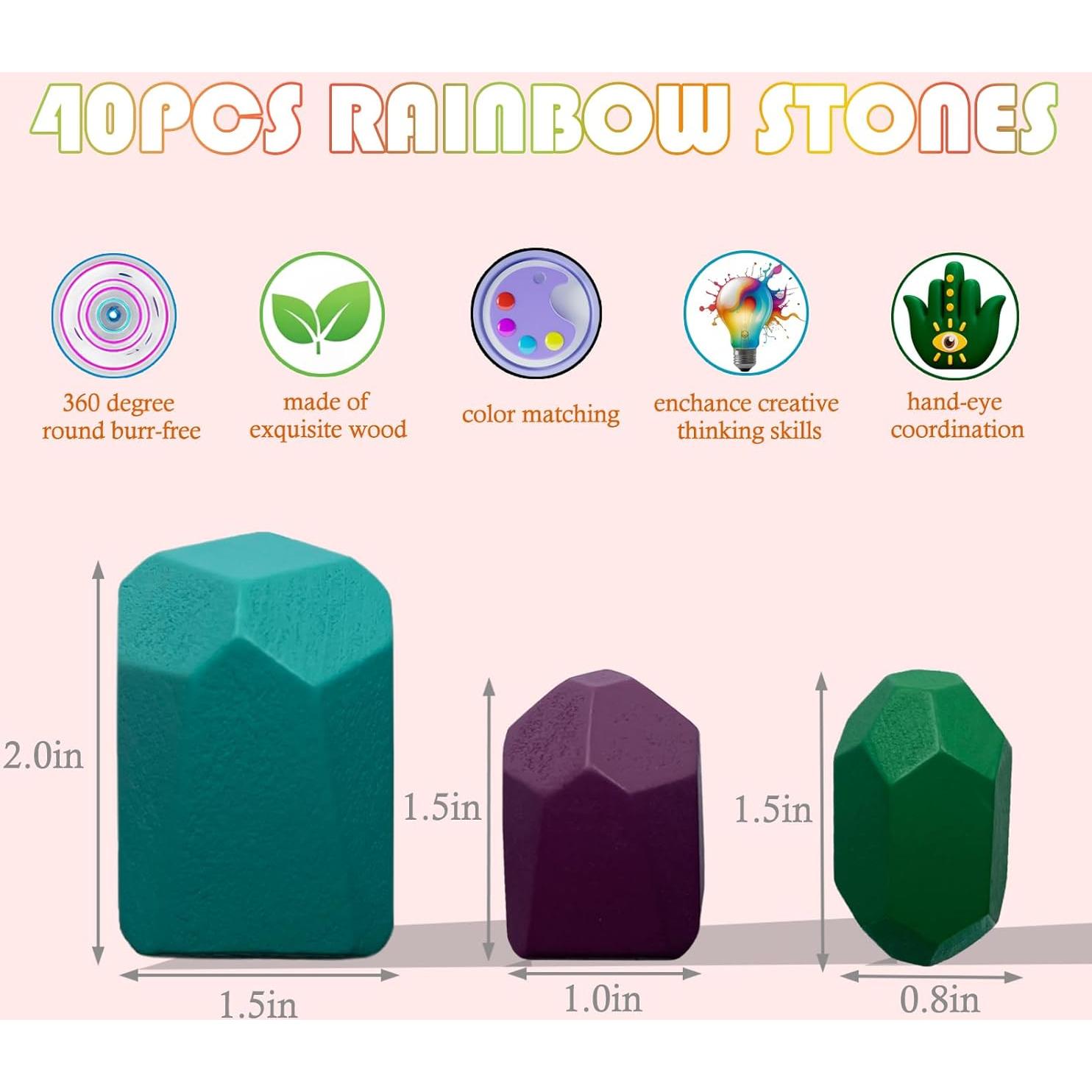 Bloques de Apilamiento Educativos Frontoytall 40 Piezas Madera