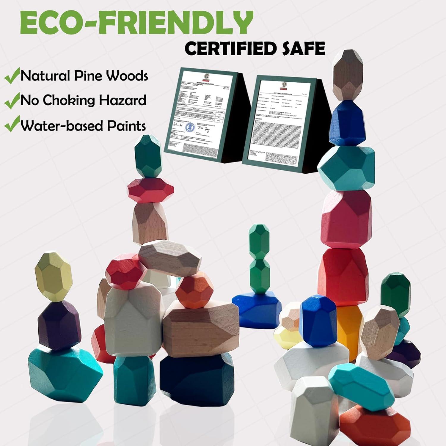 Bloques de Apilamiento Educativos Frontoytall 40 Piezas Madera