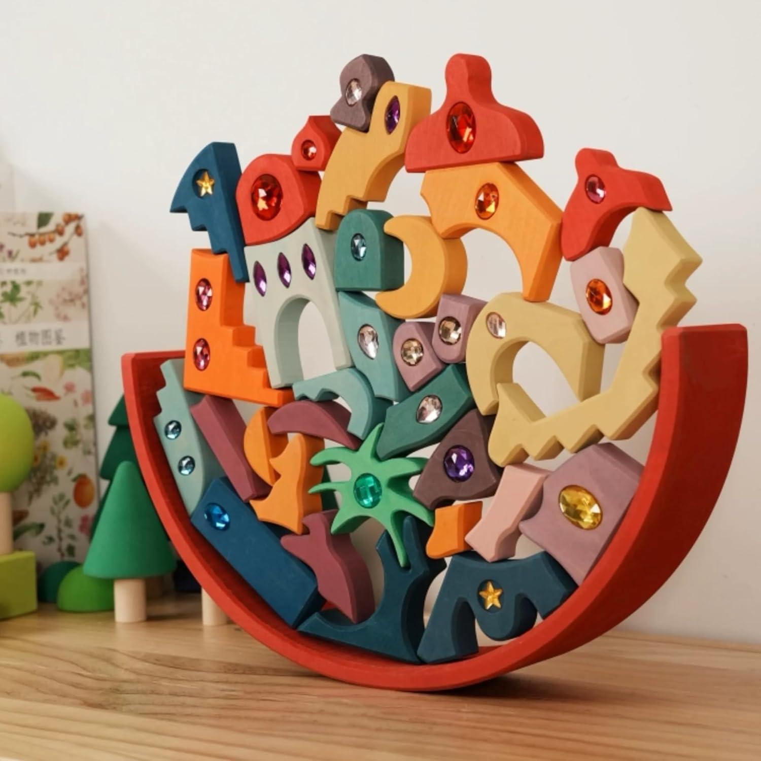 52PCS Bloques de Gemas de Madera KOAICS Playa Lunar 1.30kg