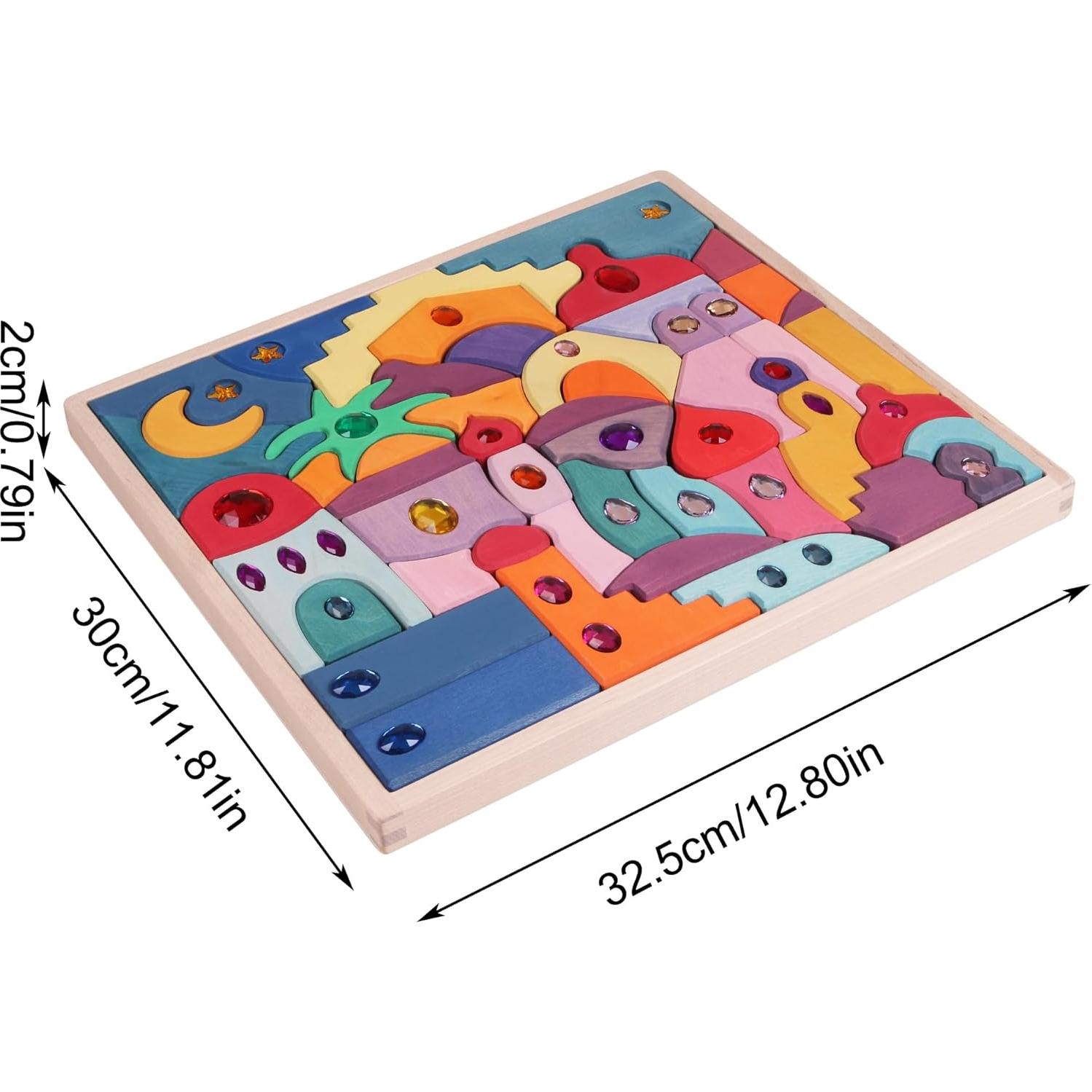 52PCS Bloques de Gemas de Madera KOAICS Playa Lunar 1.30kg