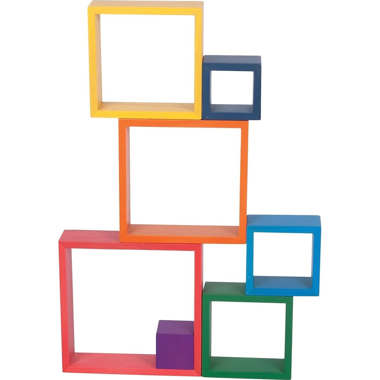 Bloques Apilables Arcoíris TickiT 73416 - Madera Natural 6 Piezas