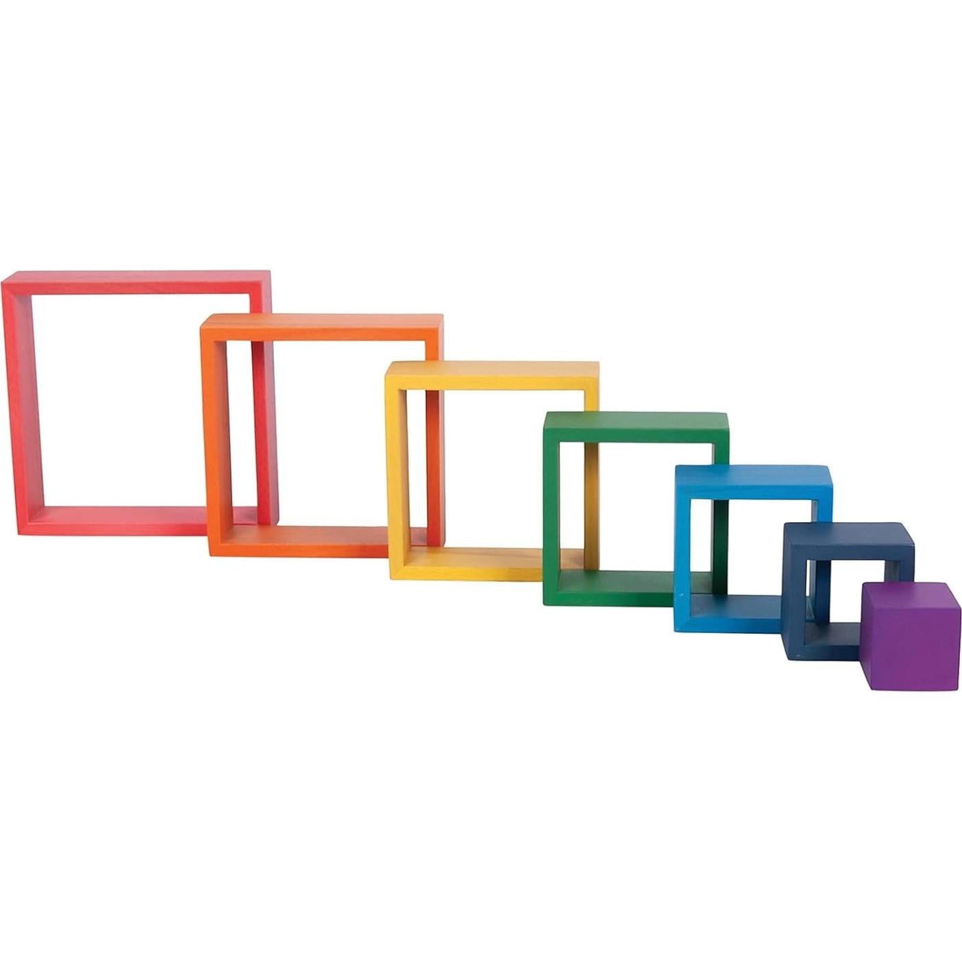 Bloques Apilables Arcoíris TickiT 73416 - Madera Natural 6 Piezas