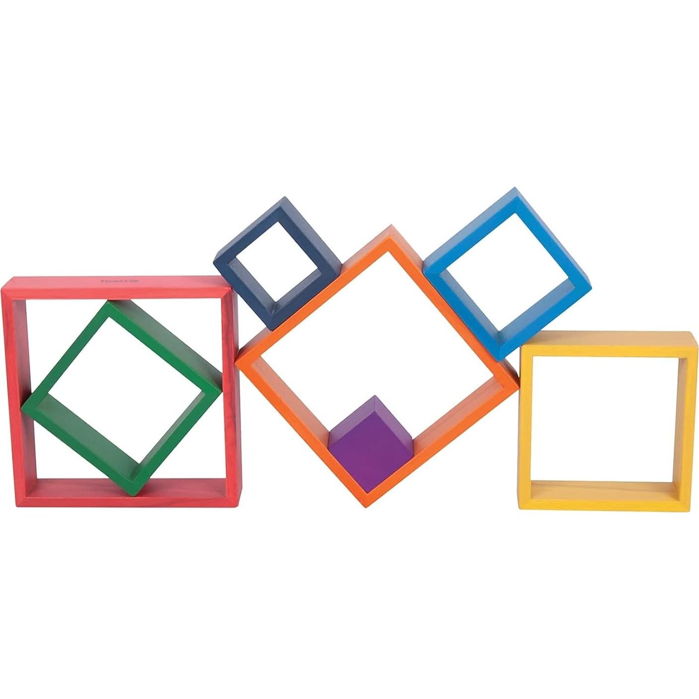 Bloques Apilables Arcoíris TickiT 73416 - Madera Natural 6 Piezas