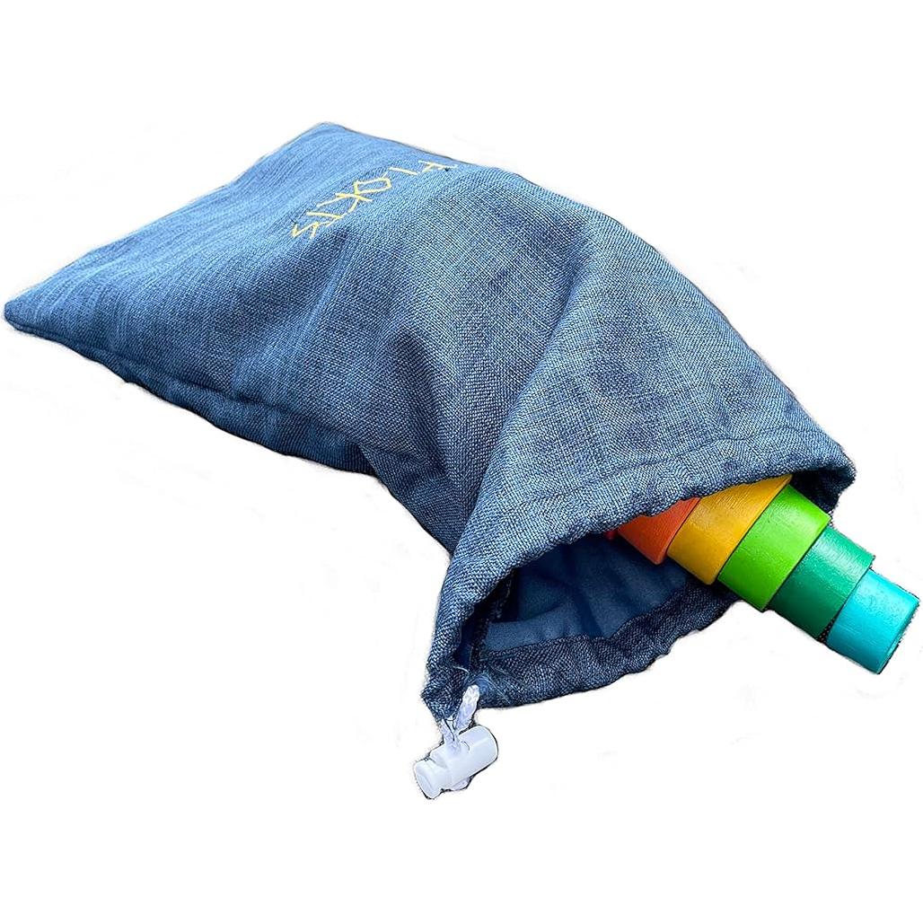 Torre Apilable de Madera Arcoíris 24cm - Juguete Educativo