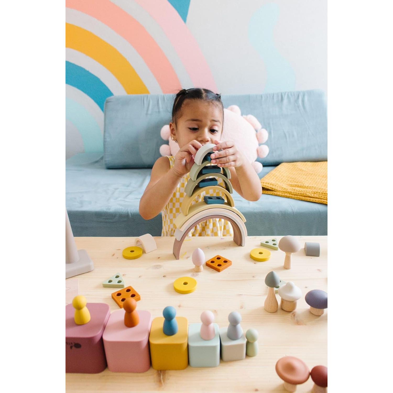 Juguete Apilable Arcoíris Lytl - Silicona Montessori 10 Piezas